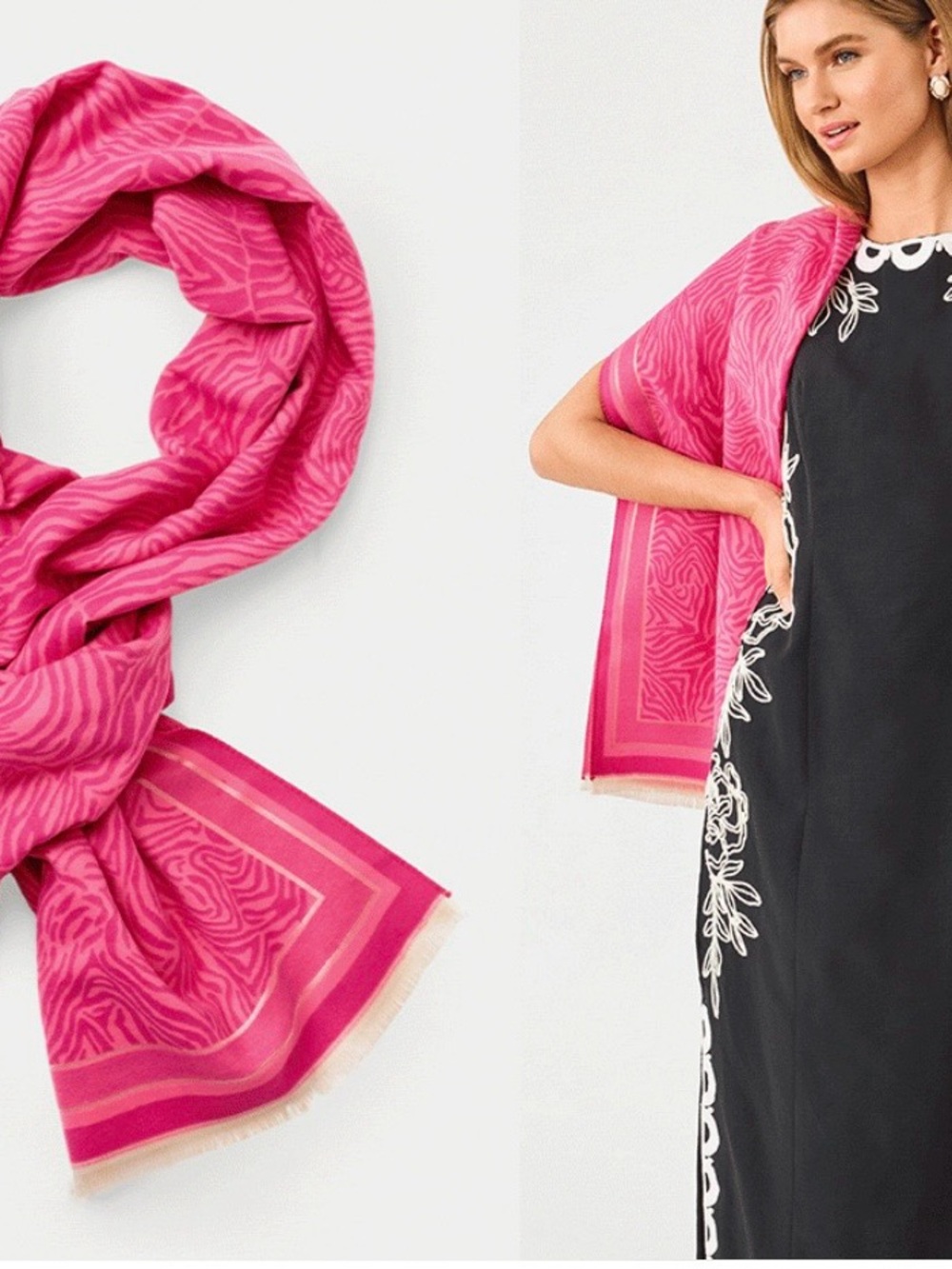 NWT Brand new line Lilly Pulitzer pink and gold jacquard wrap! Animal print